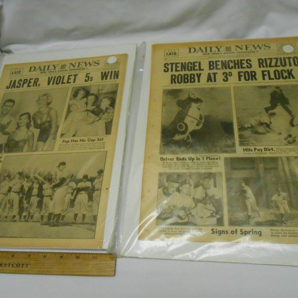2 New York's Picture Newspaper Sports Articles & More 1956 protective sleeves 🔥 - Picture 2 of 9